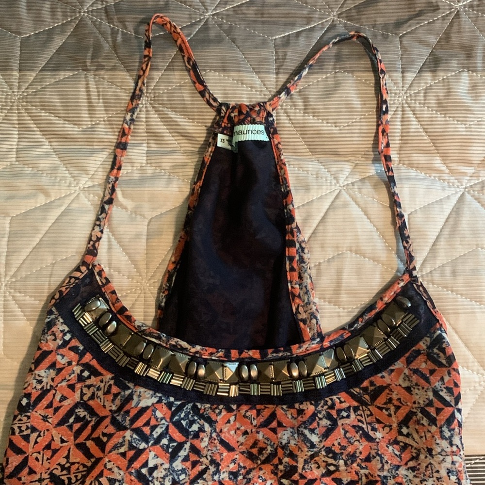 Maurices Silver Beaded Tank Top
